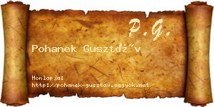 Pohanek Gusztáv névjegykártya