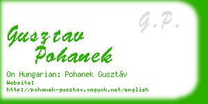 gusztav pohanek business card