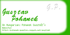 gusztav pohanek business card